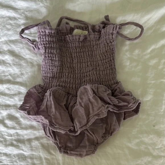 Purple Ruffled Baby Romper - Picture 1 of 1